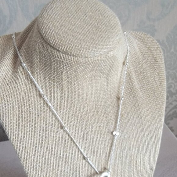 Silver Tone Hollow Heart Long Necklace - Picture 3 of 5